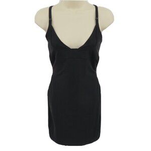 Maidenform Flexees Large 7 Black Wear Your Own Bra Shapewear Slip Dress 83053